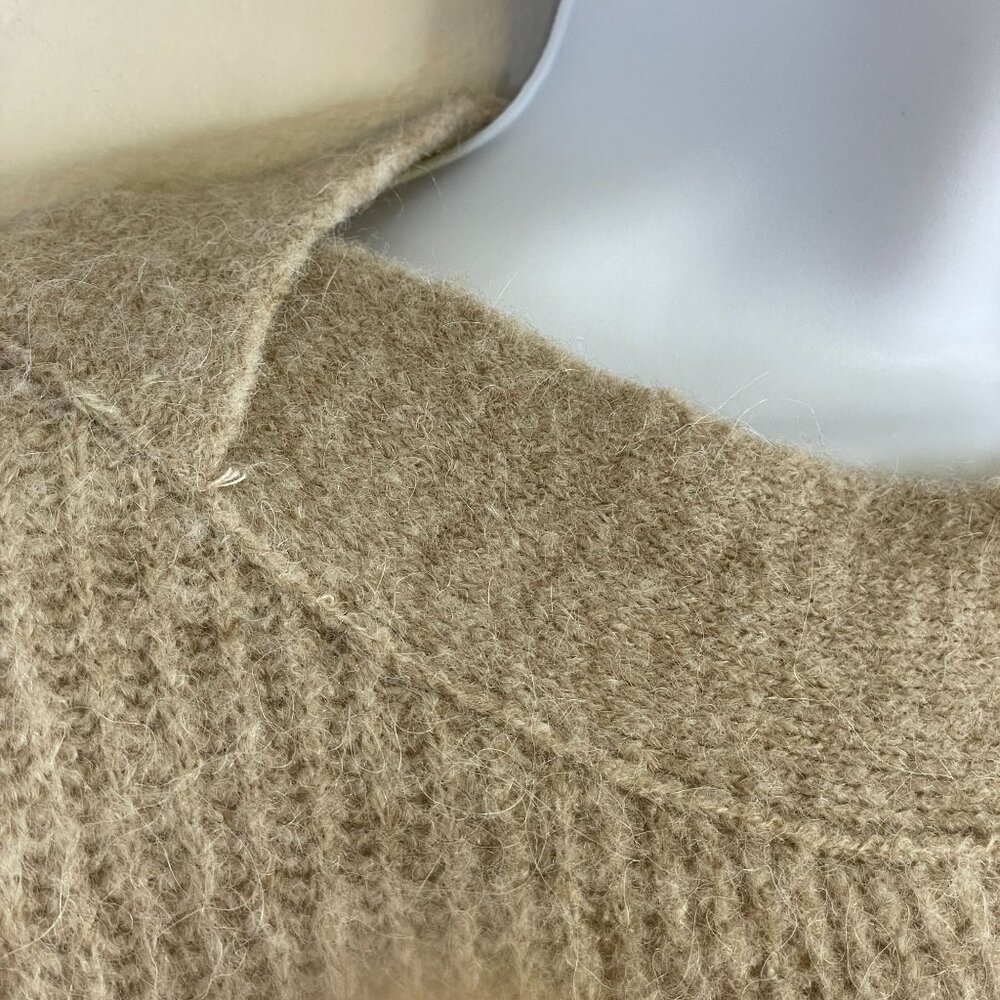 Antonio Melani Womens WOOL ALPACA Sweater Size L Beige QUIET LUXURY Neutral - Picture 9 of 11